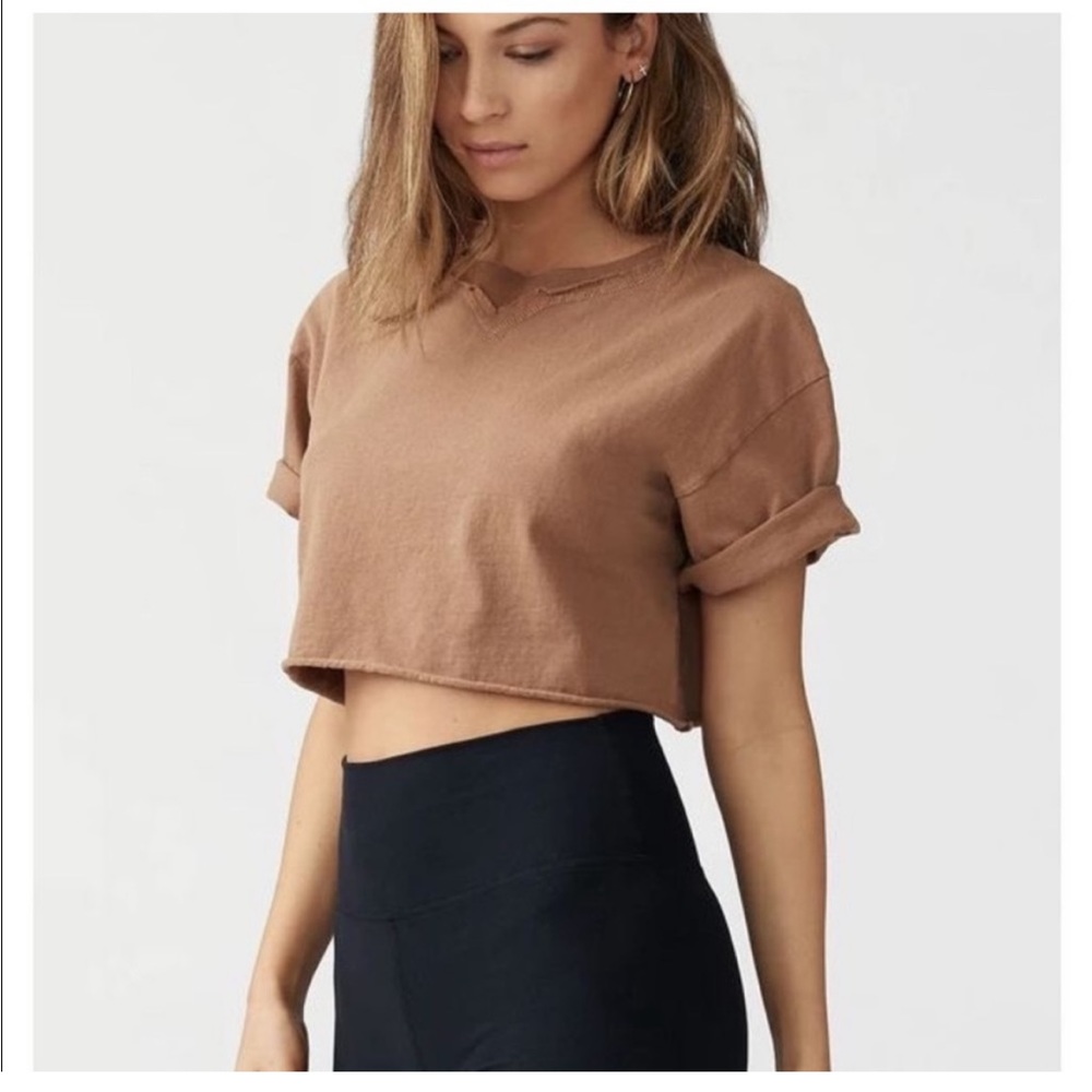 Joah brown distressed t shirt brown